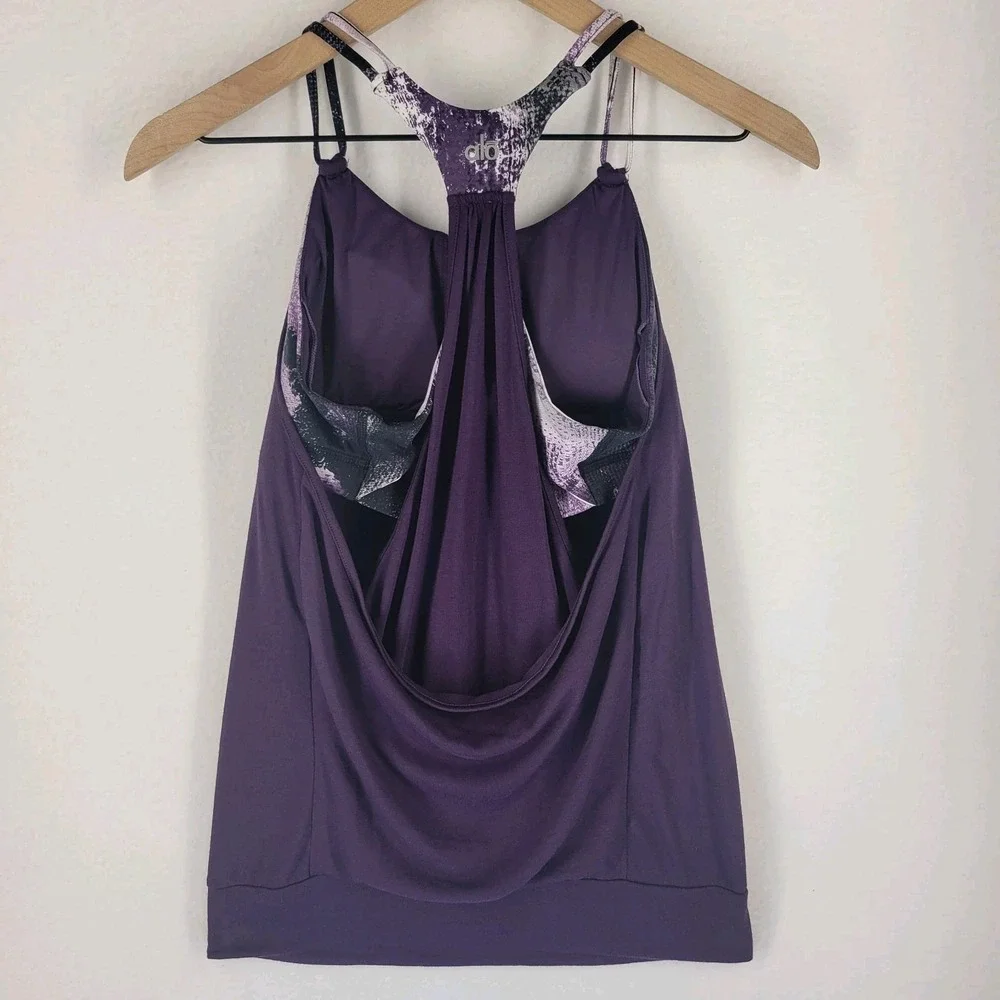 Alo Yoga Lia Tank Top w/ Built In Bra Support Gym Yoga Workout Top